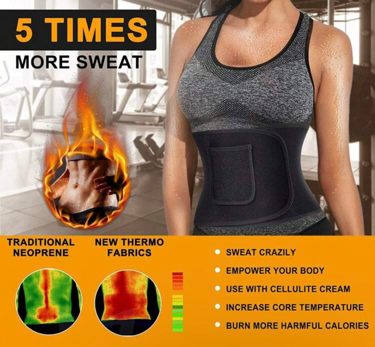 Waist Trainer Belt, Waist Trimmer Sauna Sweat, Workout Fitness Belts/Gym