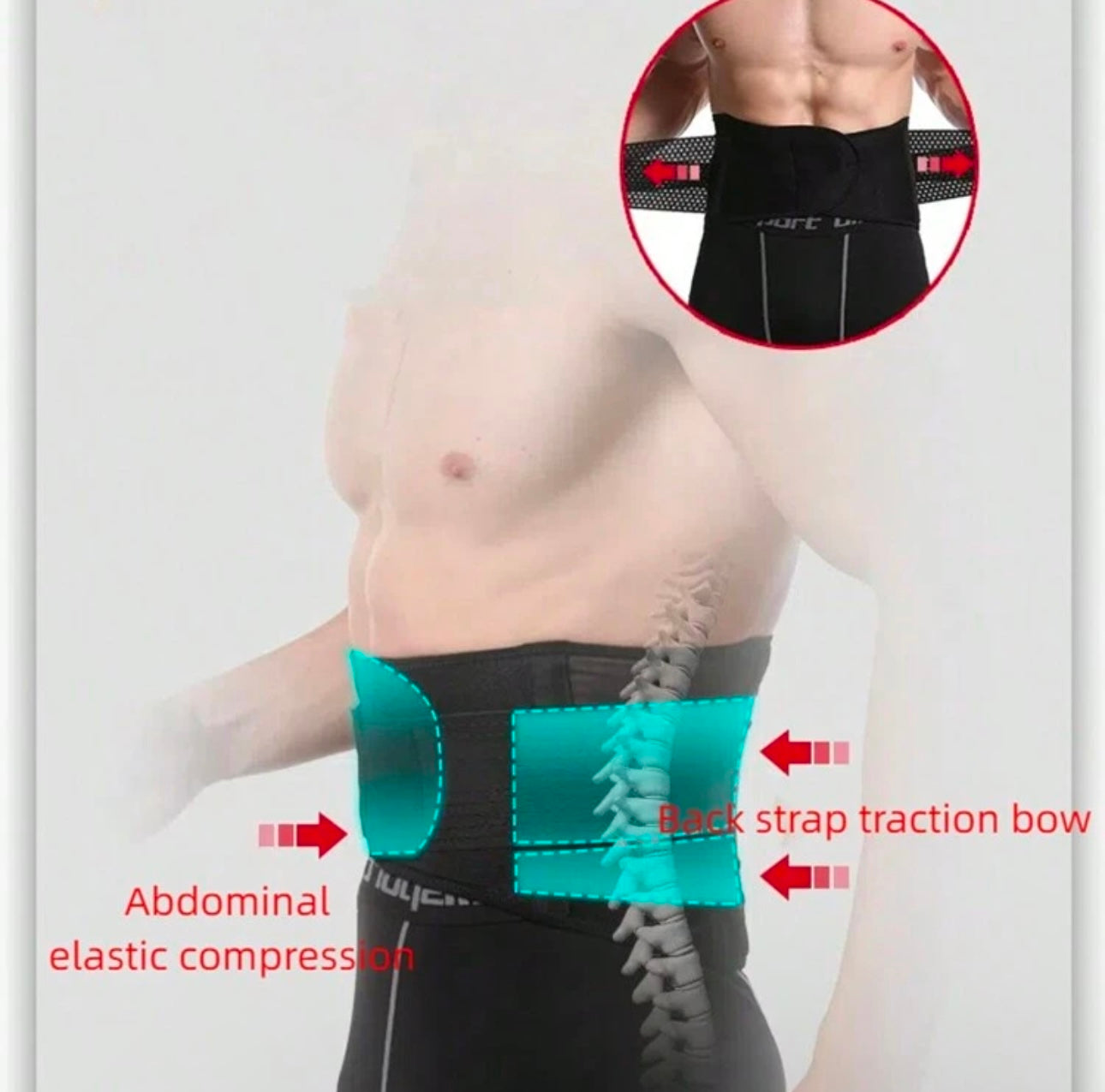 Male Waist Support Belt: Back Waist Trainer, Trimmer Belt, Gym