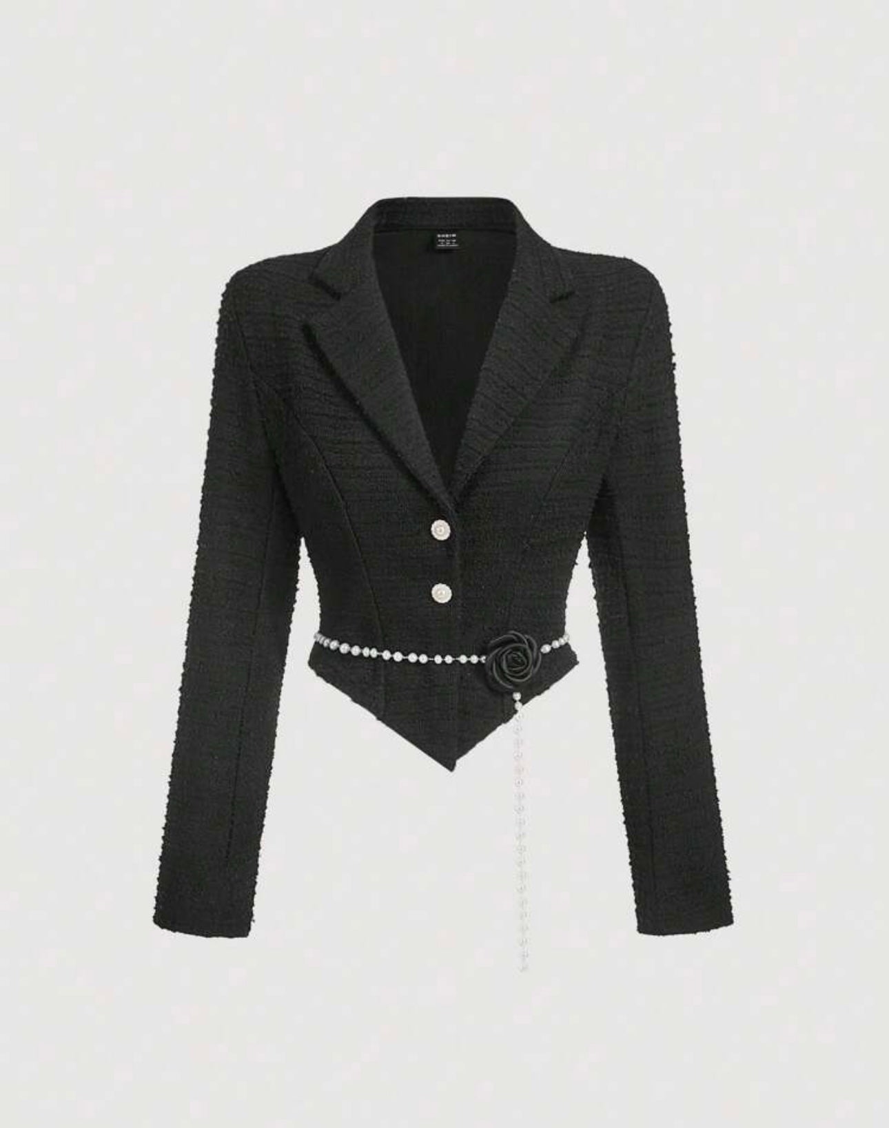 Long Sleeve Textured Fitted Blazer